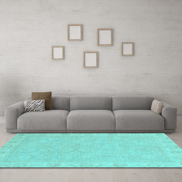 Machine Washable Abstract Light Blue Modern Rug in a Living Room, wshabs2468lblu