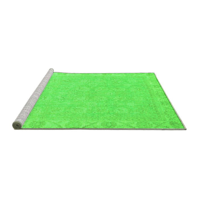 Sideview of Machine Washable Abstract Green Modern Area Rugs, wshabs2468grn