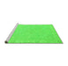 Sideview of Machine Washable Abstract Green Modern Area Rugs, wshabs2468grn