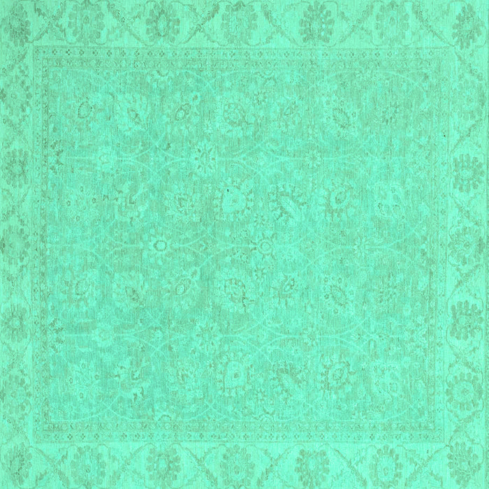 Square Machine Washable Abstract Turquoise Modern Area Rugs, wshabs2468turq