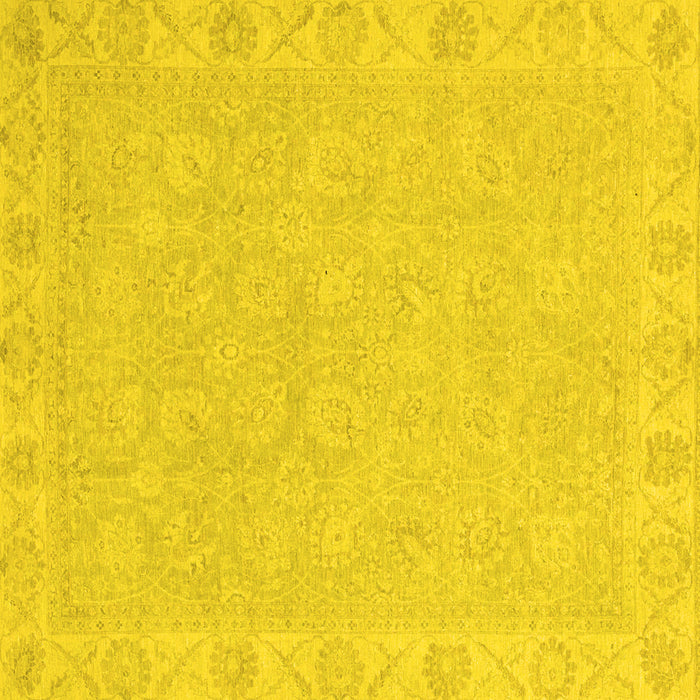 Square Abstract Yellow Modern Rug, abs2468yw