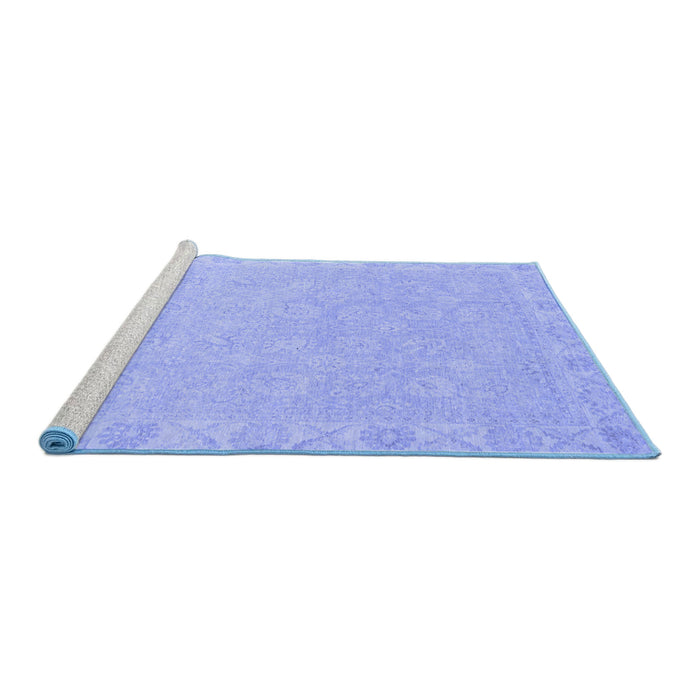 Sideview of Machine Washable Abstract Blue Modern Rug, wshabs2468blu