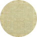 Round Abstract Brown Gold Modern Rug, abs2468