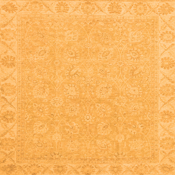 Square Machine Washable Abstract Orange Modern Area Rugs, wshabs2468org