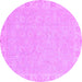 Round Abstract Purple Modern Rug, abs2468pur