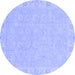 Round Abstract Blue Modern Rug, abs2468blu