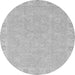 Round Machine Washable Abstract Gray Modern Rug, wshabs2468gry