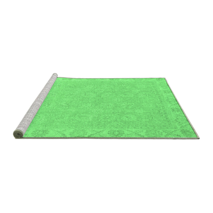 Sideview of Machine Washable Abstract Emerald Green Modern Area Rugs, wshabs2468emgrn