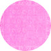 Round Machine Washable Abstract Pink Modern Rug, wshabs2468pnk