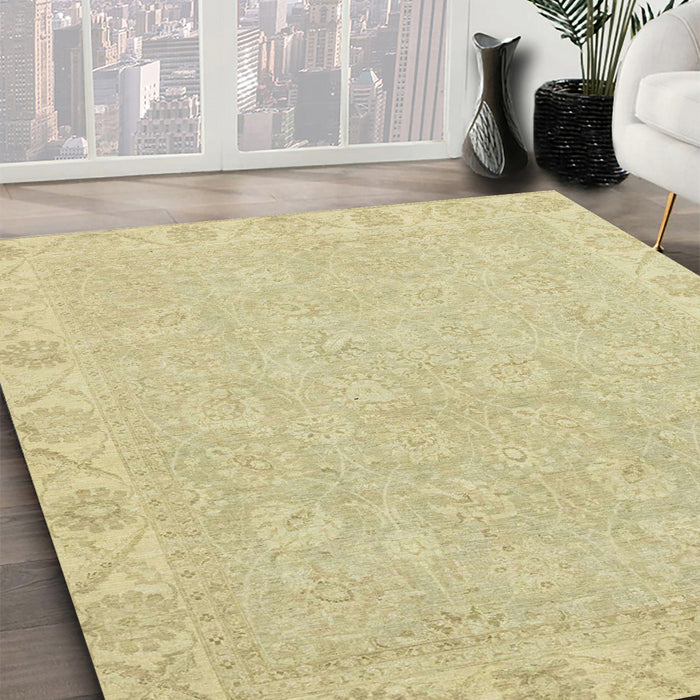 Machine Washable Abstract Brown Gold Rug in a Family Room, wshabs2468