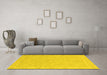 Machine Washable Abstract Yellow Modern Rug in a Living Room, wshabs2468yw