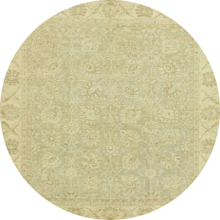 Round Machine Washable Abstract Brown Gold Rug, wshabs2468