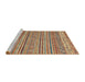 Sideview of Machine Washable Abstract Chestnut Red Rug, wshabs2469