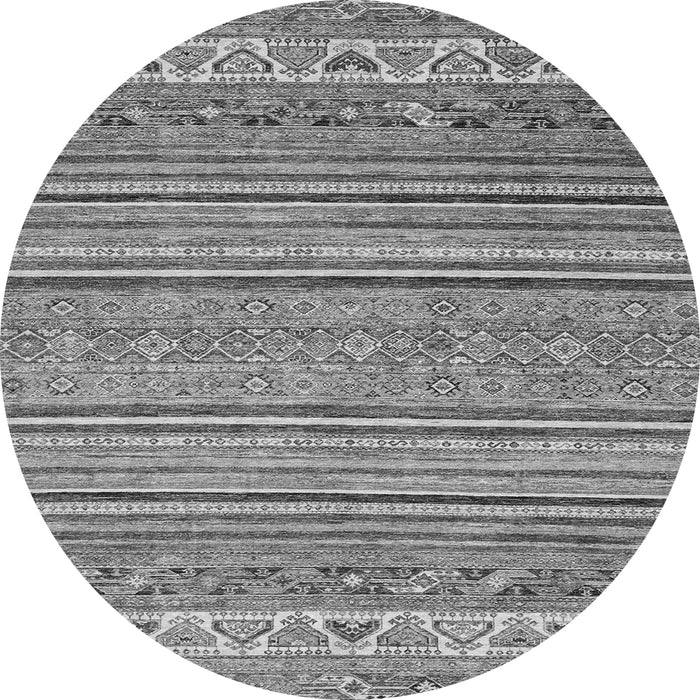 Round Abstract Gray Modern Rug, abs2469gry