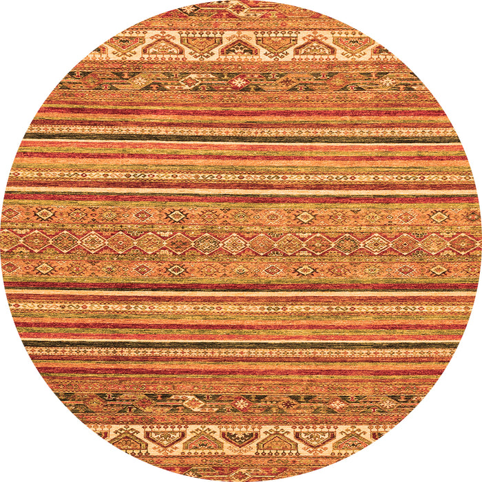 Round Abstract Orange Modern Rug, abs2469org