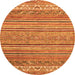 Round Abstract Orange Modern Rug, abs2469org