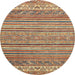 Round Machine Washable Abstract Chestnut Red Rug, wshabs2469