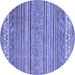 Round Machine Washable Abstract Blue Modern Rug, wshabs2469blu