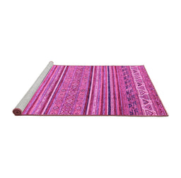 Sideview of Machine Washable Abstract Pink Modern Rug, wshabs2469pnk