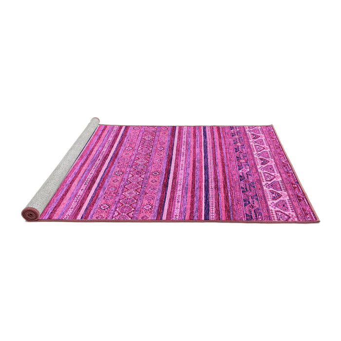 Sideview of Machine Washable Abstract Pink Modern Rug, wshabs2469pnk