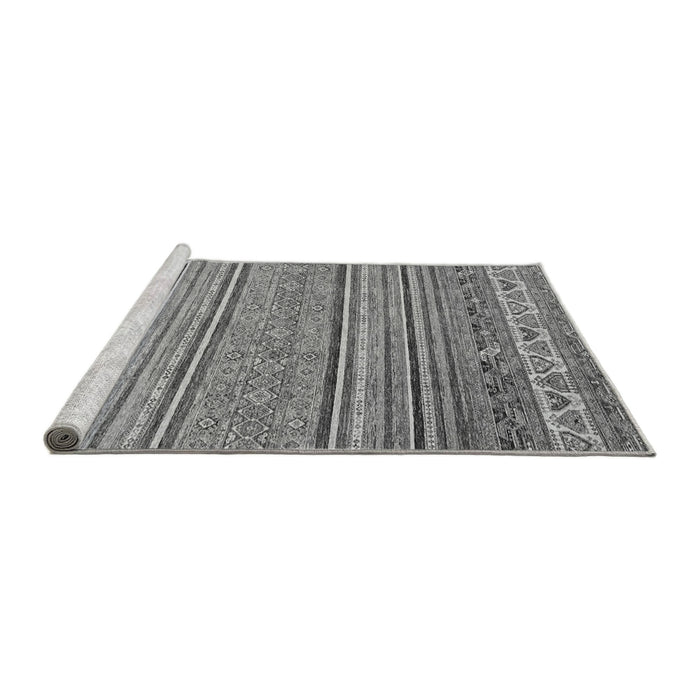 Sideview of Machine Washable Abstract Gray Modern Rug, wshabs2469gry