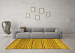 Machine Washable Abstract Yellow Modern Rug in a Living Room, wshabs2469yw