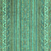 Square Machine Washable Abstract Turquoise Modern Area Rugs, wshabs2469turq