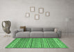 Machine Washable Abstract Emerald Green Modern Area Rugs in a Living Room,, wshabs2469emgrn