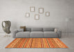 Machine Washable Abstract Orange Modern Area Rugs in a Living Room, wshabs2469org