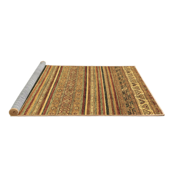 Sideview of Machine Washable Abstract Brown Modern Rug, wshabs2469brn