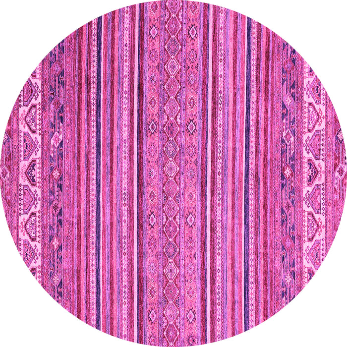 Round Machine Washable Abstract Pink Modern Rug, wshabs2469pnk
