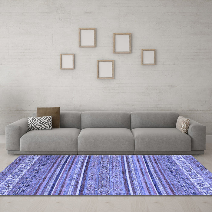 Machine Washable Abstract Blue Modern Rug in a Living Room, wshabs2469blu