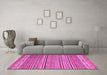 Machine Washable Abstract Pink Modern Rug in a Living Room, wshabs2469pnk