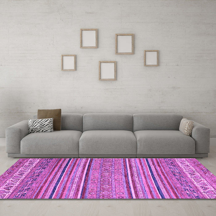 Machine Washable Abstract Purple Modern Area Rugs in a Living Room, wshabs2469pur