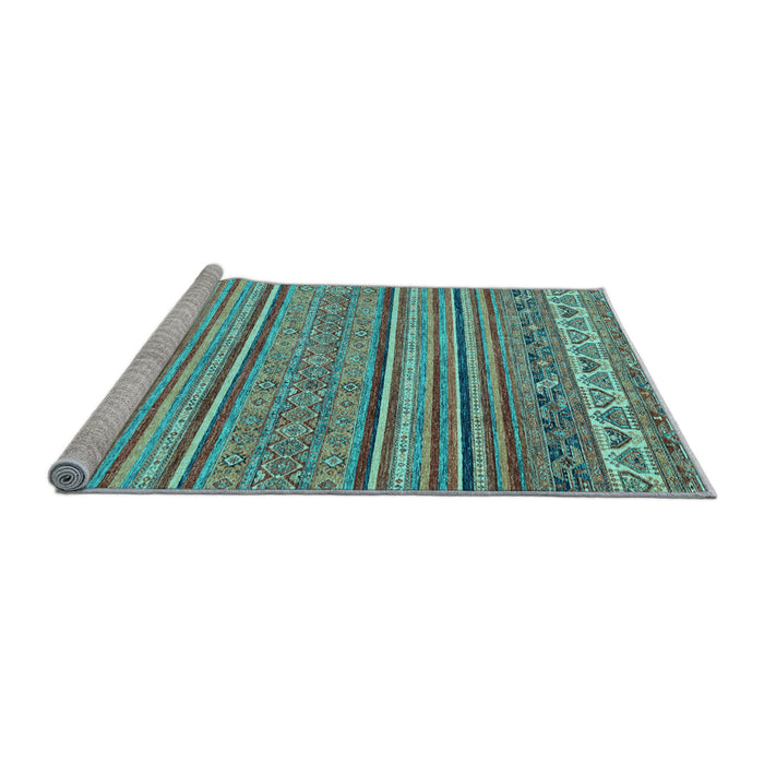 Sideview of Machine Washable Abstract Light Blue Modern Rug, wshabs2469lblu