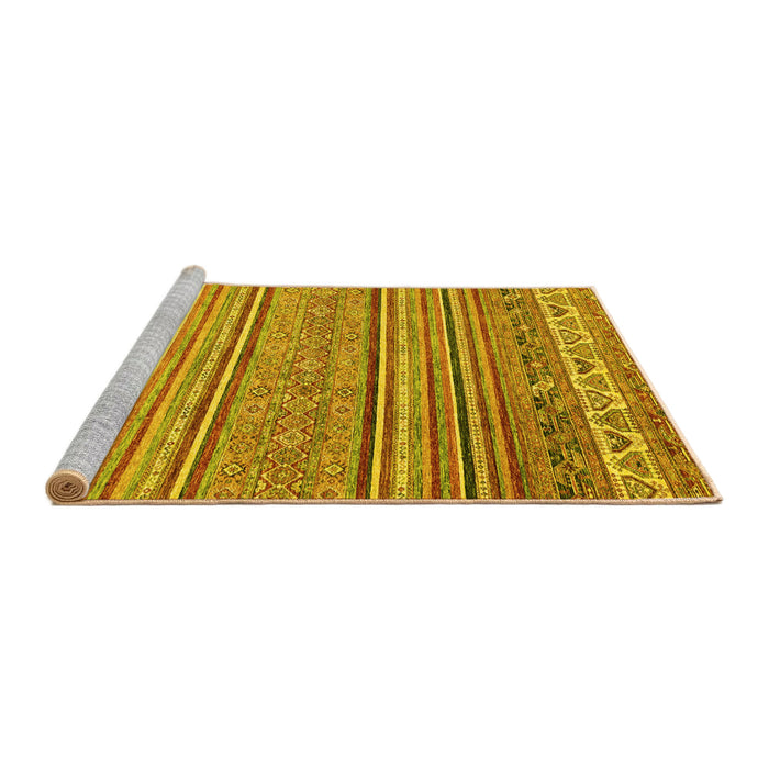 Sideview of Machine Washable Abstract Yellow Modern Rug, wshabs2469yw