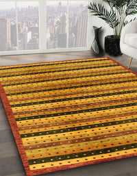 Abstract Dark Orange Modern Rug, abs246