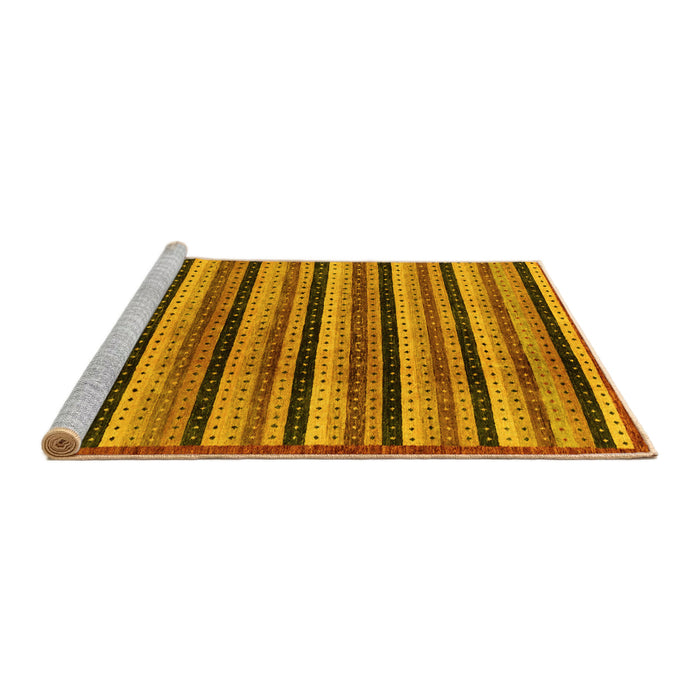 Sideview of Machine Washable Abstract Yellow Modern Rug, wshabs246yw