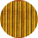 Round Abstract Yellow Modern Rug, abs246yw