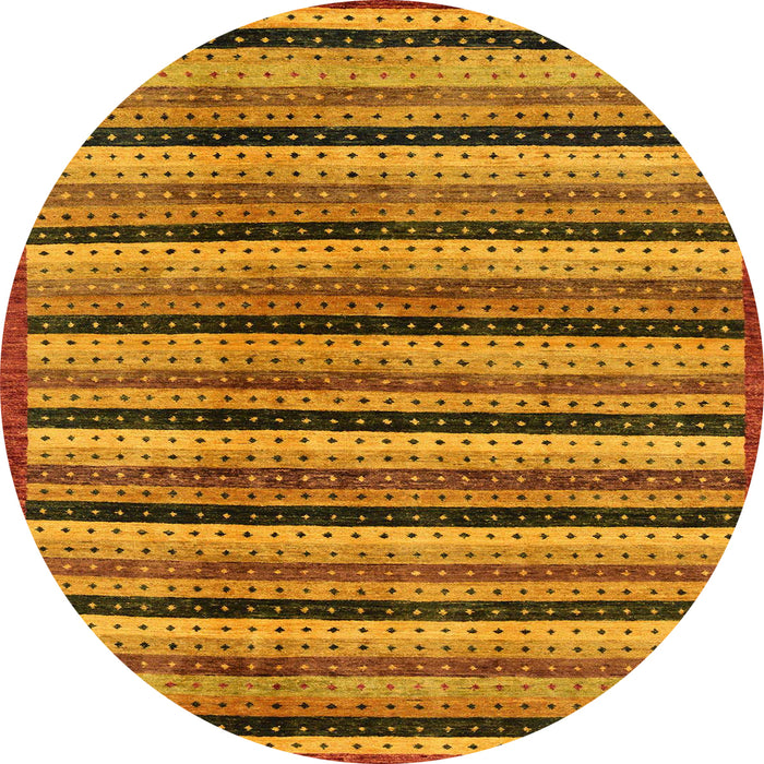 Round Machine Washable Abstract Dark Orange Rug, wshabs246