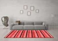 Machine Washable Abstract Red Modern Rug, wshabs246red