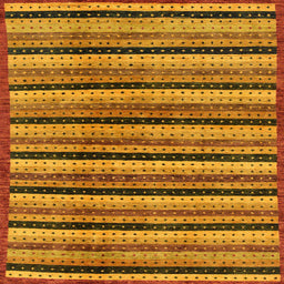 Square Abstract Dark Orange Modern Rug, abs246