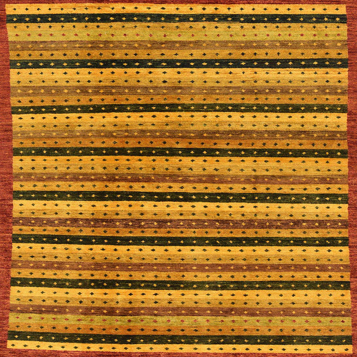 Square Abstract Dark Orange Modern Rug, abs246