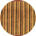 Round Abstract Brown Modern Rug, abs246brn