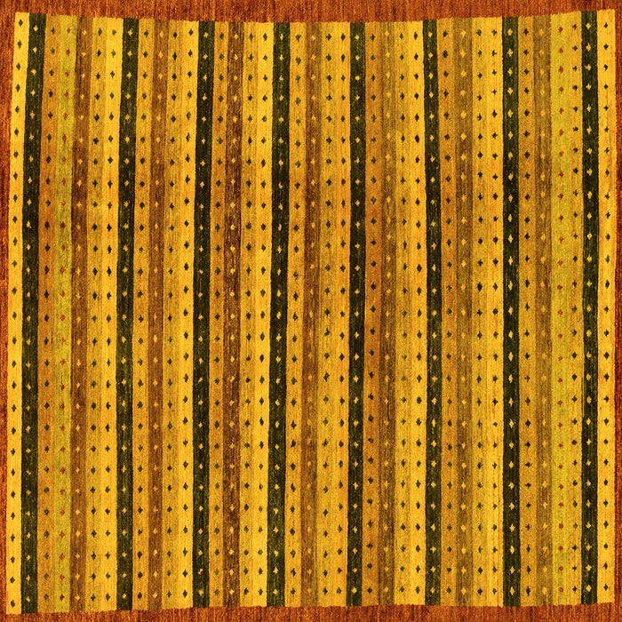 Square Machine Washable Abstract Yellow Modern Rug, wshabs246yw