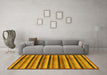 Machine Washable Abstract Yellow Modern Rug in a Living Room, wshabs246yw