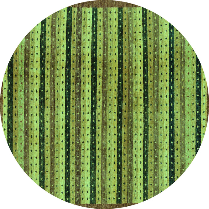 Round Machine Washable Abstract Turquoise Modern Area Rugs, wshabs246turq