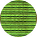 Round Machine Washable Abstract Green Modern Area Rugs, wshabs246grn