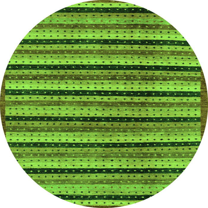 Round Abstract Green Modern Rug, abs246grn