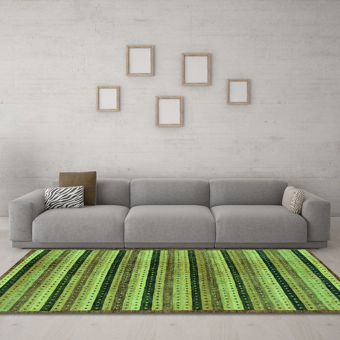 Machine Washable Abstract Turquoise Modern Area Rugs in a Living Room,, wshabs246turq